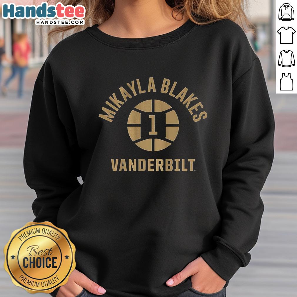 nice-mikayla-blakes-vanderbilt-commodores-basketball-name-and-number-1-sweatshirt Alt Text: Mikayla Blake's Vanderbilt Commodores Basketball sweatshirt featuring her name and number 1, perfect for fans.