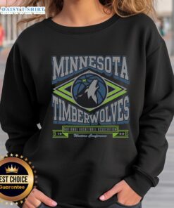Cozy Nice Minnesota Timberwolves heater sweatshirt in navy blue, perfect for fans to stay warm during games.