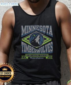 Alt Text: Stylish Nice Minnesota Timberwolves heater tank top featuring team colors and logo, perfect for basketball fans.