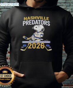 Nice Nashville Predators hockey Snoopy Peanuts 2026 hoodie featuring vibrant colors and team logo for fans.