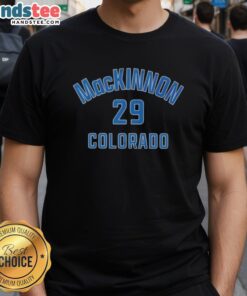 Nice Nathan Mackinnon Colorado Avalanche Name and Number 29 Hockey T-Shirt showcasing team spirit and style.