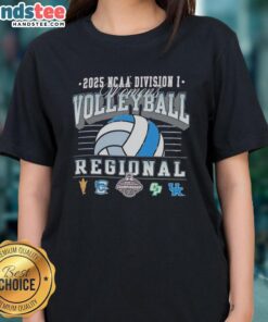 Alt Text: 2025 NCAA Division I Women's Volleyball Regionals tee featuring Arizona State, Creighton Bluejays, Cal Poly, and Kentucky.