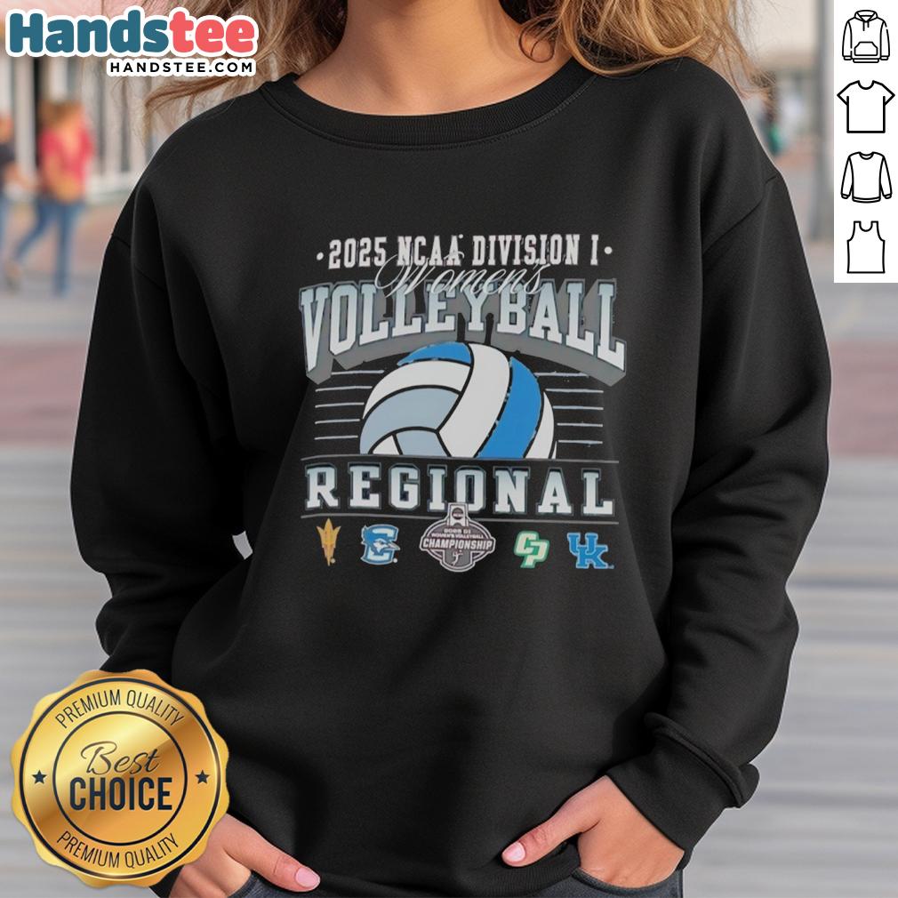 nice-ncaa-division-i-womens-volleyball-regionals-arizona-state-creighton-bluejays-cal-poly-kentucky-2025-sweatshirt 2025 NCAA Division I Women's Volleyball Regionals sweatshirt featuring Arizona State, Creighton Bluejays, and Cal Poly designs.