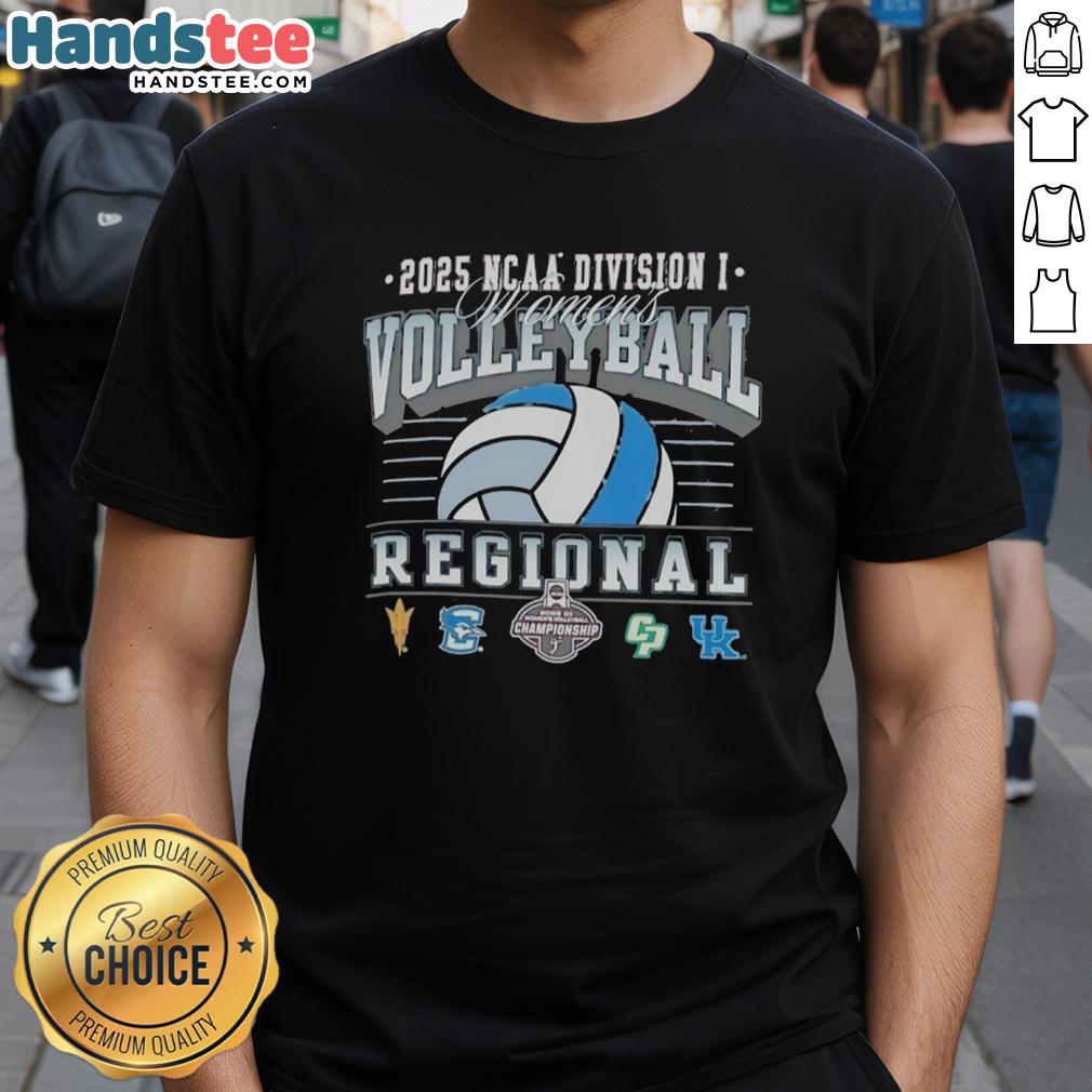 nice-ncaa-division-i-womens-volleyball-regionals-arizona-state-creighton-bluejays-cal-poly-kentucky-2025-t-shirt 2025 NCAA Division I Women's Volleyball Regionals T-Shirt featuring Arizona State, Creighton Bluejays, Cal Poly, Kentucky.