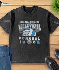 2025 NCAA Division I Women's Volleyball Regionals t-shirt featuring Arizona State, Creighton Bluejays, Cal Poly, and Kentucky.