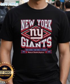Alt Text: Stylish New York Giants heater t-shirt featuring team colors and logo, perfect for game day and fan apparel.