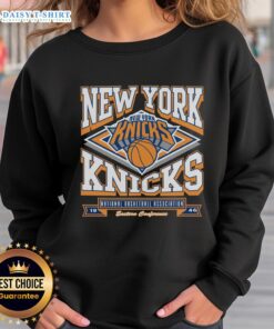 Cozy Nice New York Knicks heater sweatshirt featuring team colors and logo, perfect for fans on chilly game days.