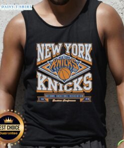 Alt Text: Stylish Nice New York Knicks heater tank top featuring vibrant team colors, perfect for basketball fans and summer wear.