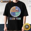 Alt Text: Stylish New York Knicks, Islanders, Yankees, and Jets mashup logo T-shirt for sports fans