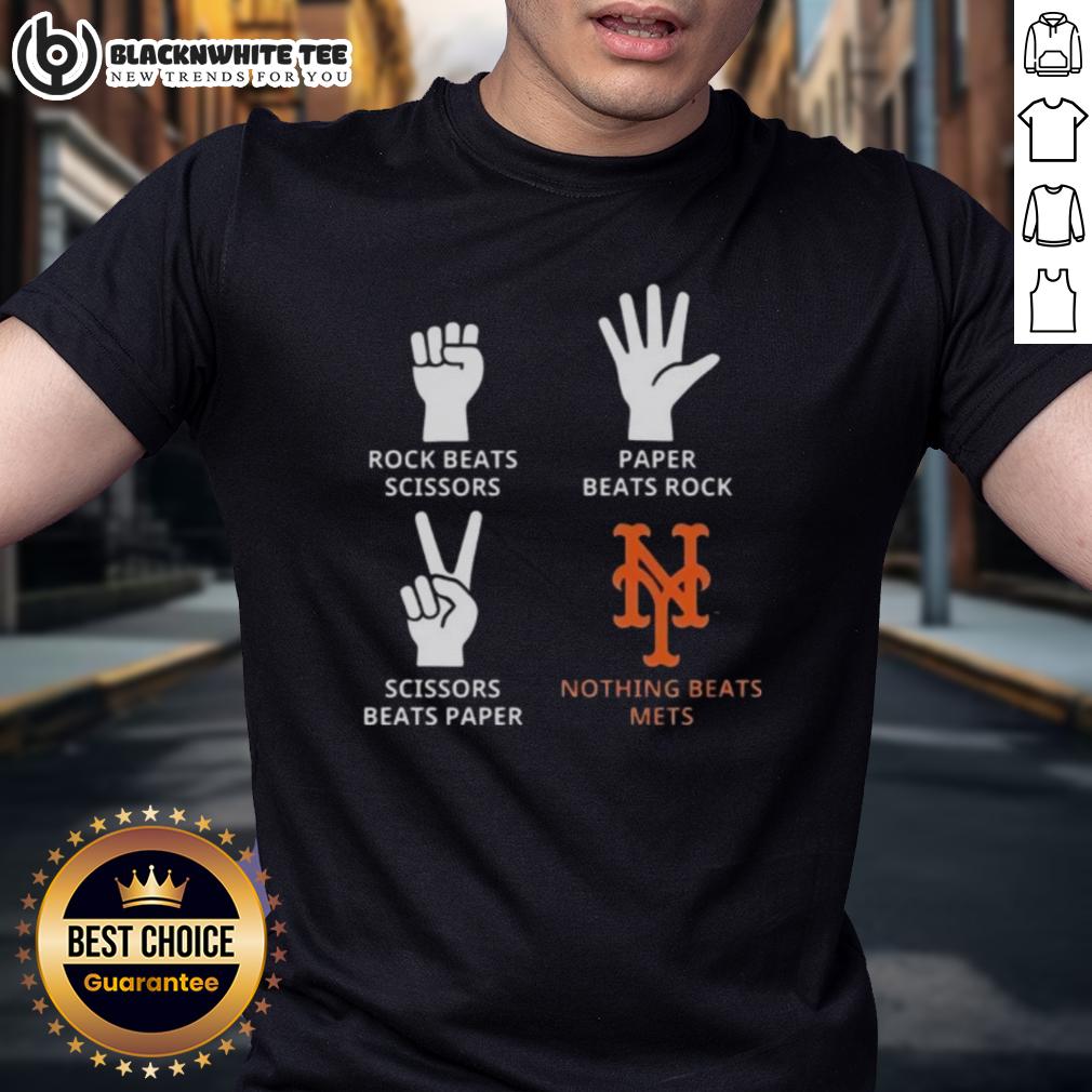 Nice New York Mets Nothing Beats Rock Beats Scissors Paper Beats Rock Scissors Beats Paper T-Shirt New York Mets T-Shirt featuring 'Nothing Beats Rock Beats Scissors Paper Beats Rock Scissors Beats Paper' design.