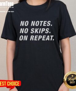 Alt Text: Chicago Bears ladies tee featuring No Notes, No Skips, On Repeat design, perfect for fans and casual wear.