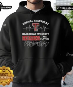 Texas Tech Red Raiders hoodie with heartbeats design, showcasing team spirit and passion for football games.