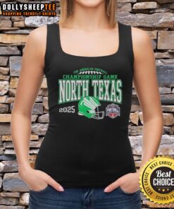 Nice North Texas Mean Green 2025 AAC Football Championship Bound Tank Top showcasing team pride and athletic style.