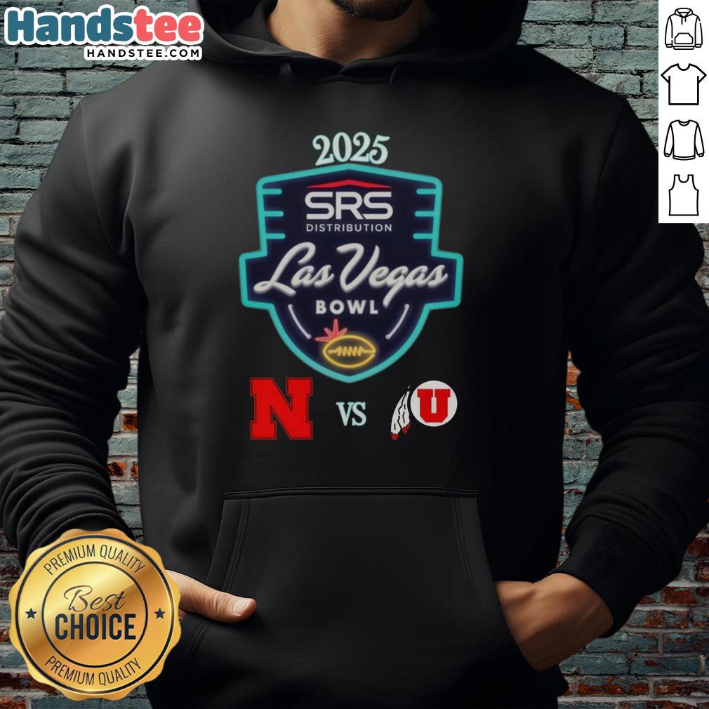 nice-official-nebraska-cornhuskers-vs-utah-utes-2025-las-vegas-bowl-at-allegiant-stadium-hoodie 2025 Las Vegas Bowl hoodie featuring Nebraska Cornhuskers vs Utah Utes design at Allegiant Stadium.