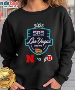 Official Nebraska Cornhuskers vs Utah Utes 2025 Las Vegas Bowl sweatshirt at Allegiant Stadium, showcasing team spirit.