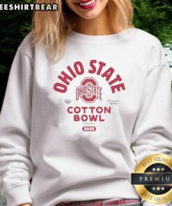 Nice Ohio State Buckeyes Football 2025 Allstate Sugar Bowl sweatshirt in Arlington, Texas, showcasing team pride.