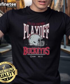 Ohio State Buckeyes College Football Playoff 2025-26 T-Shirt featuring team colors and logo for fans and supporters.