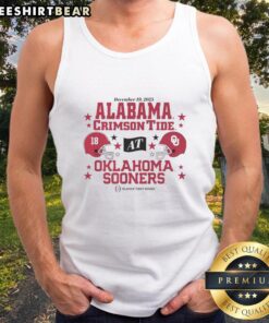 Nice Oklahoma Sooners vs Alabama Crimson Tide 2025 CFP First Round Matchup tank top featuring team logos and vibrant colors.
