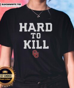 Nice Oklahoma Sooners Football Hard To Kill Logo Ladies Tee featuring vibrant team colors and stylish design.