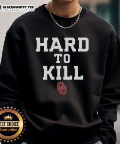 Alt Text: Nice Oklahoma Sooners Football Hard to Kill Logo Sweatshirt featuring bold graphics and a comfortable fit.