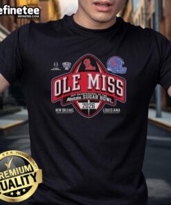 Nice Ole Miss Rebels Allstate Sugar Bowl CFP Quarterfinal T-shirt featuring team colors and logo, perfect for fans.