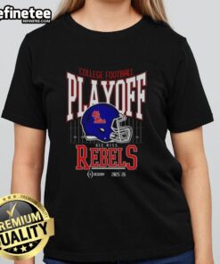 Alt Text: Nice Ole Miss Rebels College Football Playoff 2025-26 ladies tee featuring team colors and logo for fans.