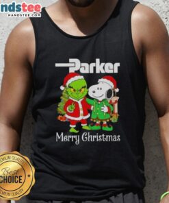 Nice Parker Hannifin X Grinch and Snoopy Merry Christmas tank top featuring festive designs for holiday cheer.