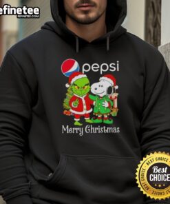 Nice Pepsi x Grinch and Snoopy Merry Christmas hoodie featuring festive designs for holiday cheer.