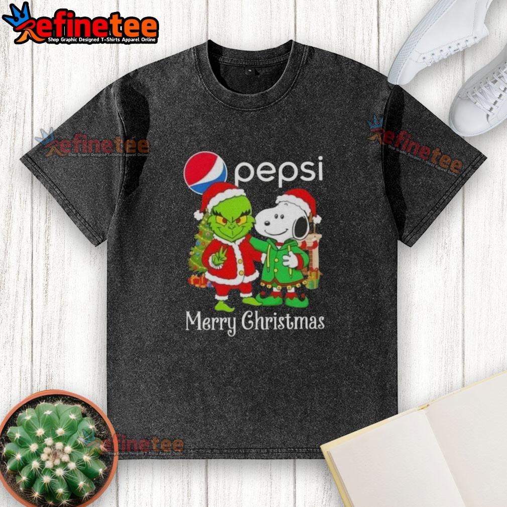 nice-pepsi-x-grinch-and-snoopy-merry-christmas-washed-t-shirt Alt Text: Nice Pepsi x Grinch and Snoopy Merry Christmas washed t-shirt featuring festive graphics and vibrant colors.
