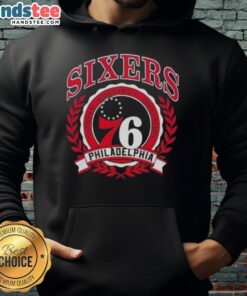 Alt Text: Cozy hoodie featuring the Philadelphia 76ers National Basketball Association crest, perfect for fans and casual wear.