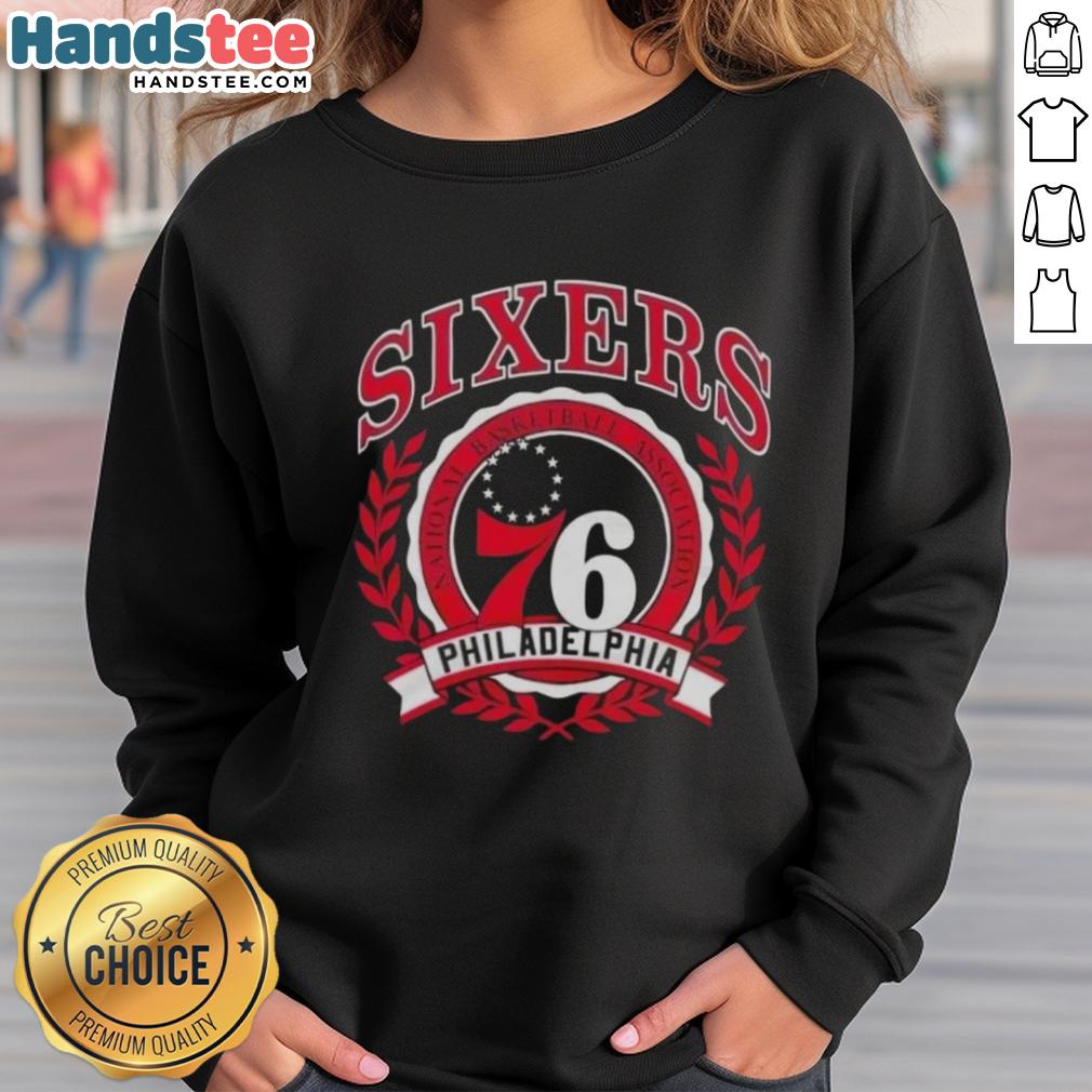 nice-philadelphia-76ers-national-basketball-association-crest-sweatshirt Alt Text: Cozy Philadelphia 76ers sweatshirt showcasing the National Basketball Association crest, perfect for fans and casual wear.
