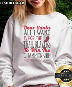 Nice Portland Trail Blazers All I Want For Christmas sweatshirt in red, perfect for holiday sports fans.