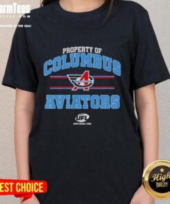 Columbus Aviators UFL logo on a stylish ladies tee, showcasing team spirit and comfortable fashion for fans.