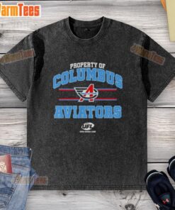 Columbus Aviators UFL logo on a washed t-shirt, showcasing a stylish design for fans of the team.