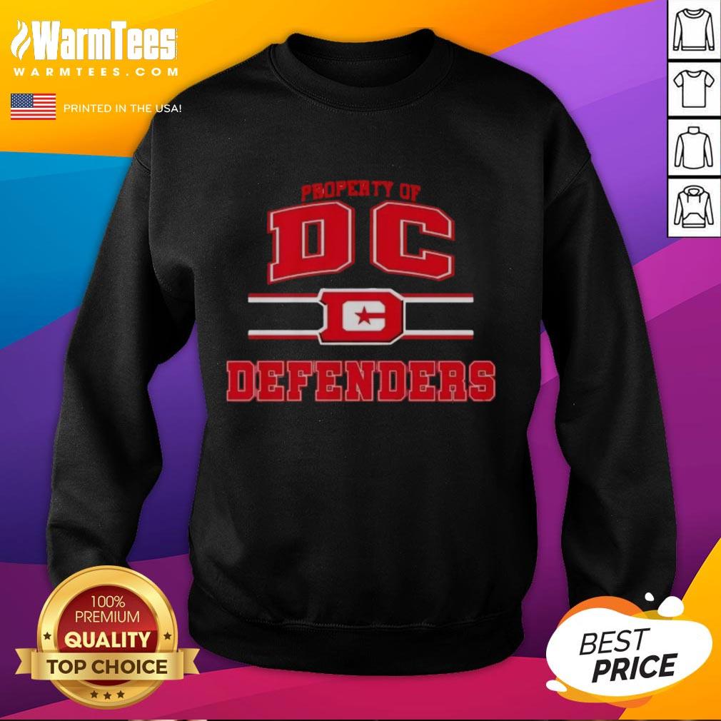 nice-property-of-dc-defenders-ufl-logo-sweatshirt DC Defenders UFL logo sweatshirt featuring a stylish design, perfect for fans of the team and cozy wear.