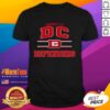 Alt Text: Dc Defenders UFL logo t-shirt featuring a stylish design, perfect for fans of the team and unique sports apparel.