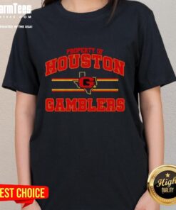 Stylish Houston Gamblers UFL logo ladies tee, perfect for fans of the United Football League and trendy sportswear.