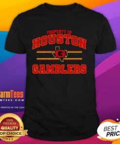 Alt Text: Houston Gamblers UFL logo T-shirt featuring a stylish design for fans of the team and unique sports apparel.