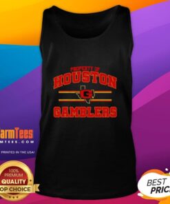 Stylish Houston Gamblers UFL logo tank top showcasing vibrant design for fans of the United Football League.