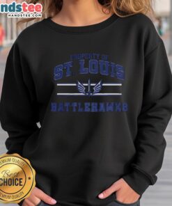 St. Louis Battlehawks UFL logo sweatshirt with stylish stripes, perfect for fans of the team and casual wear.