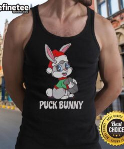 Alt Text: Cute Nice Puck Bunny Christmas tank top featuring a festive design perfect for holiday celebrations.