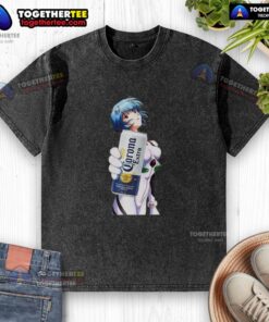 Washed t-shirt featuring Rei Ayanami from Neon Genesis Evangelion in a stylish design, perfect for anime fans.