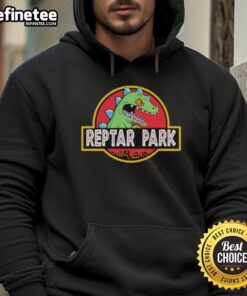 Cozy Nice Reptar Park hoodie featuring Rugrats Movie cartoon design, perfect for fans of classic 90s animation.