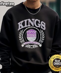 Alt Text: Stylish Sacramento Kings sweatshirt featuring the NBA crest, perfect for fans of the National Basketball Association.