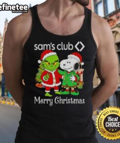 Nice Sams Club X Grinch and Snoopy Merry Christmas Tank Top featuring festive designs for holiday cheer.