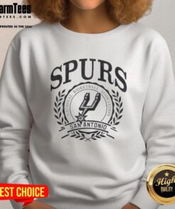 Alt Text: Cozy Nice San Antonio Spurs NBA crest sweatshirt featuring team logo and stylish design for basketball fans.