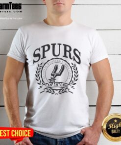 San Antonio Spurs NBA crest t-shirt featuring the team's logo and colors, perfect for basketball fans.