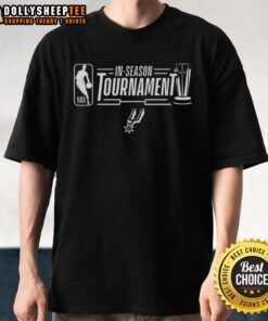 Nice San Antonio Spurs NBA In-Season Tournament logo t-shirt featuring vibrant team colors and design.