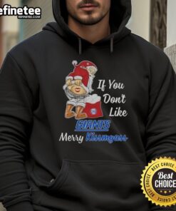Nice Santa Claus wearing a 'Kiss My Ass' hoodie, perfect for New York Giants fans celebrating the holidays.