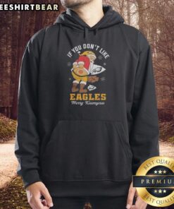 Funny Merry Christmas hoodie featuring Santa with a message for Philadelphia Eagles fans, perfect for holiday cheer.